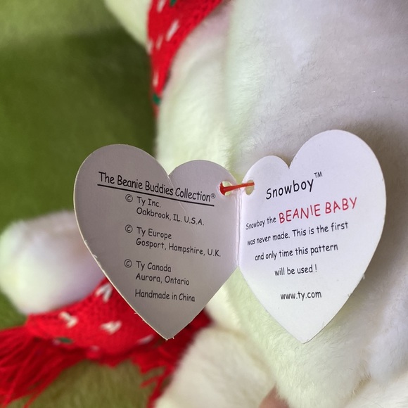 Ty Beanie Buddy SNOWBOY the HOLIDAY SNOWMAN  1999 Christmas Plush - Picture 7 of 9